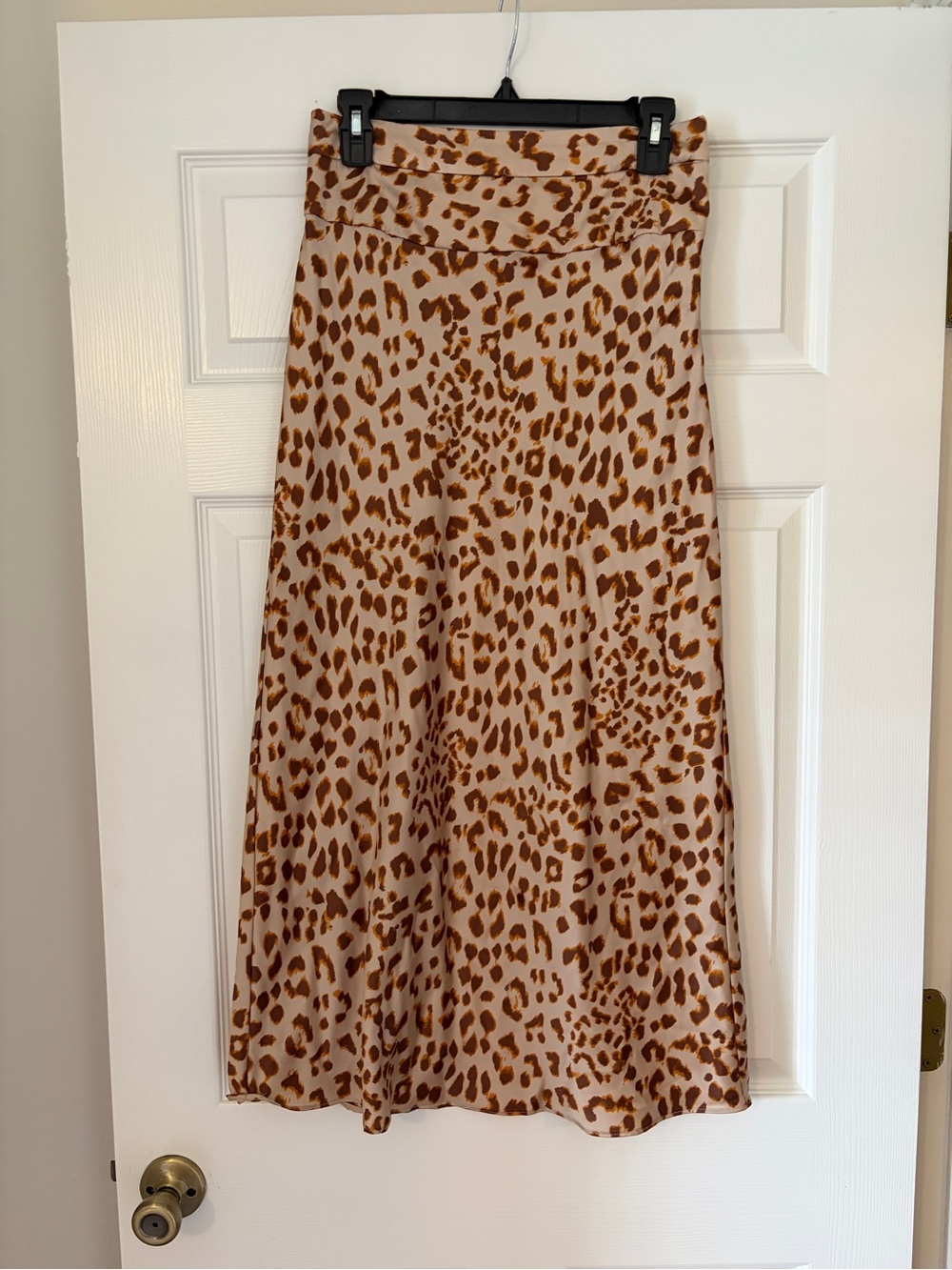 Free People Leopard Print Maxi Skirt in Tan and Brown
